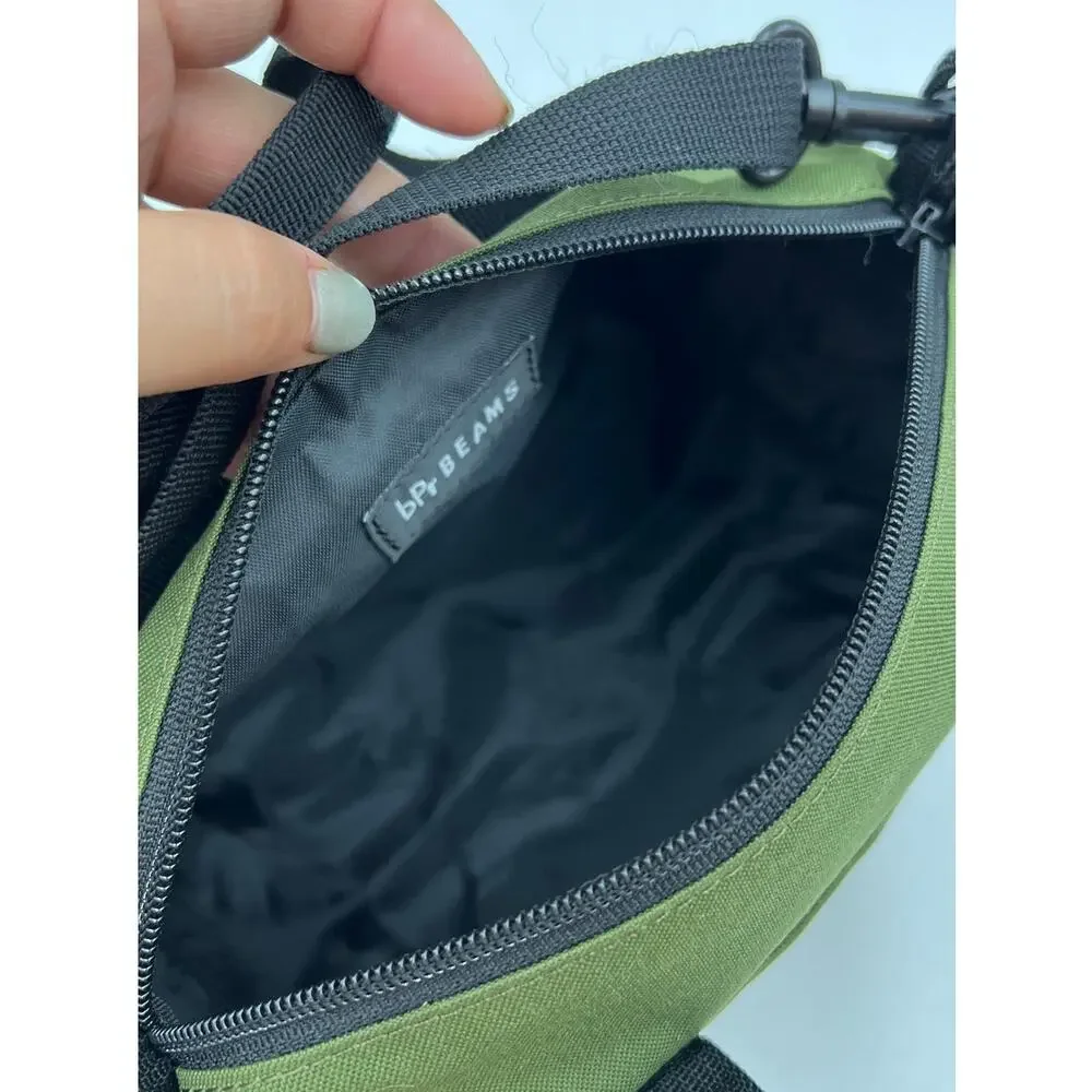 bPr BEAMS Mini Boston Shoulder Bag Olive Green Nylon